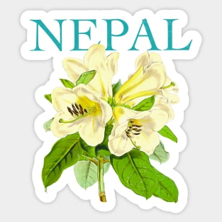 Nepal Botanical Illustration Sticker